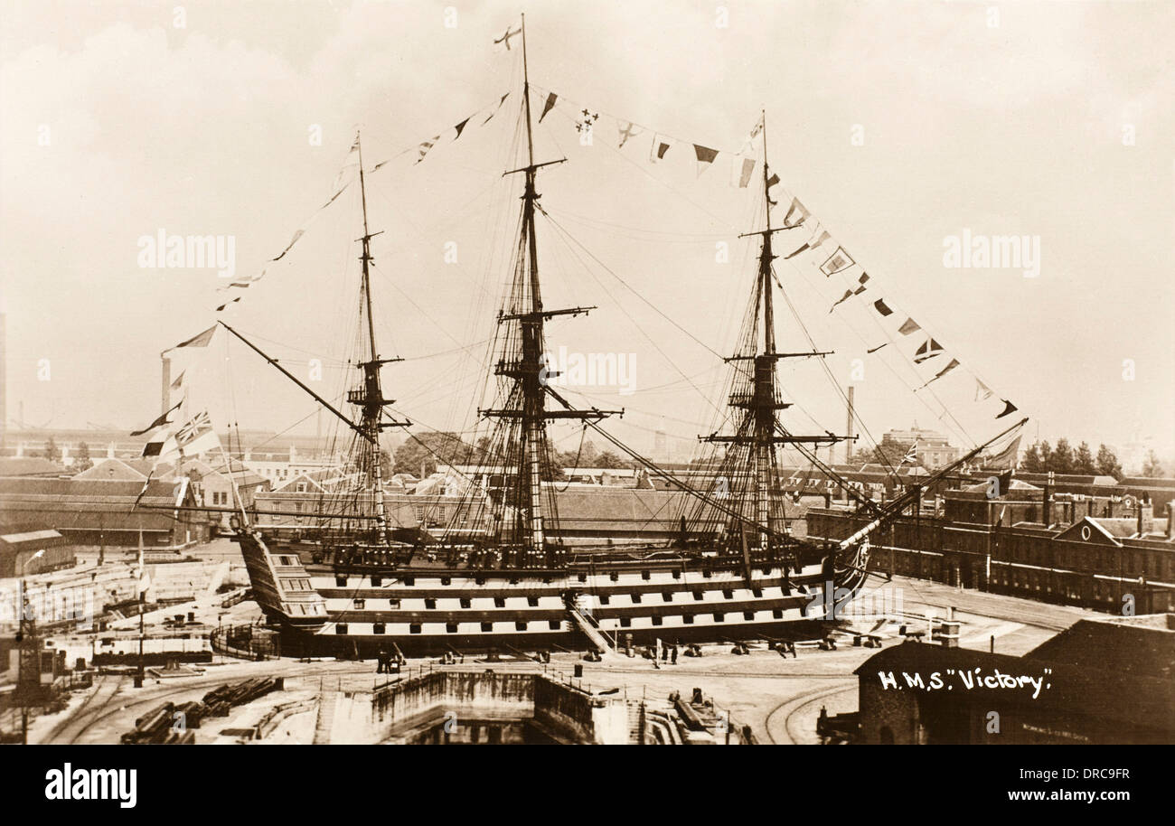 HMS Victory - Nelsons Flaggschiff Stockfoto