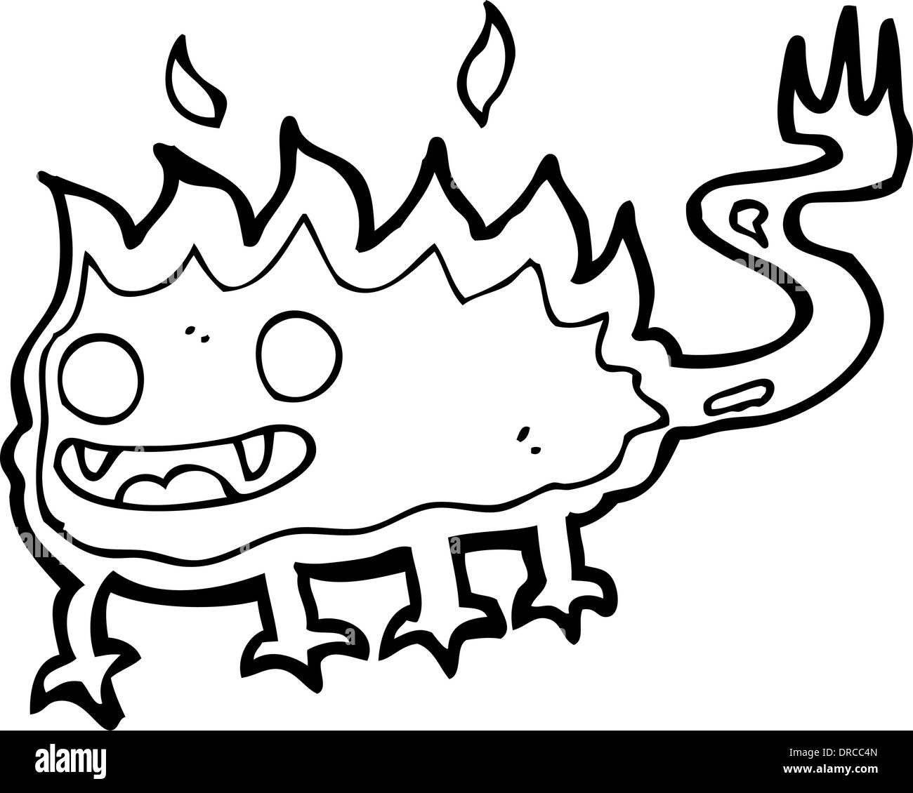 Cartoon-kleine Feuerdämon Stock Vektor