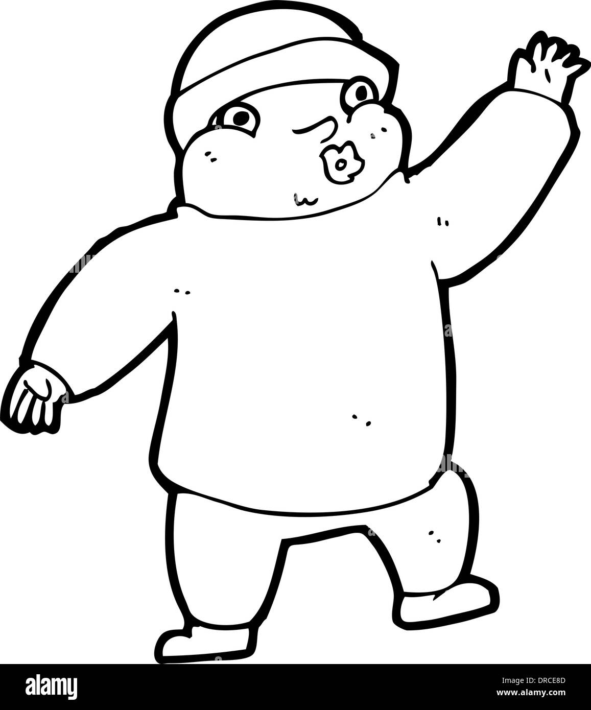 Cartoon Mann in Hut winken Stock Vektor