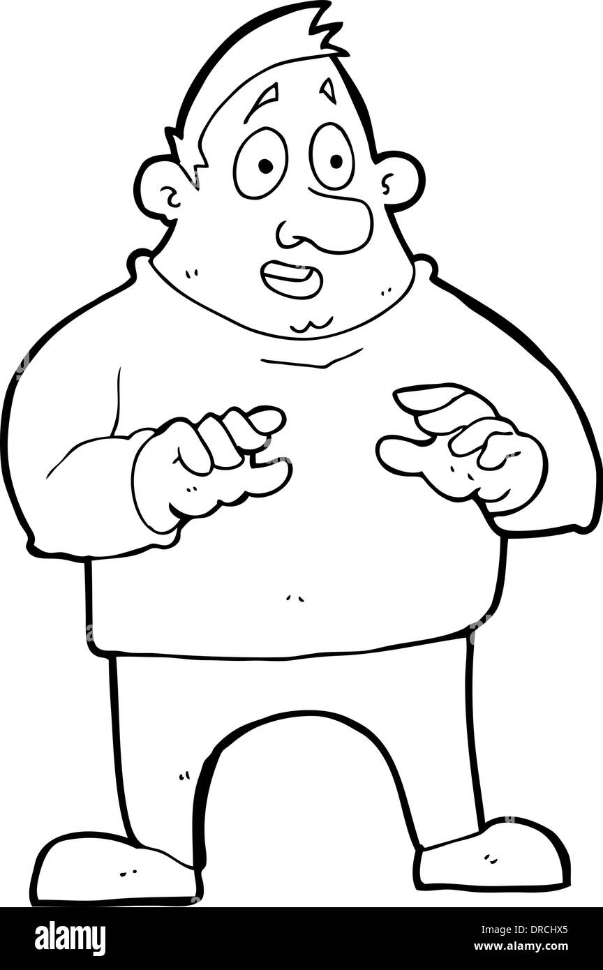Cartoon aufgeregt übergewichtigen Mann Stock Vektor