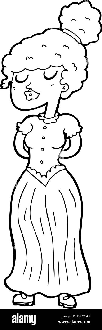 Cartoon ziemlich viktorianische Frau Stock Vektor