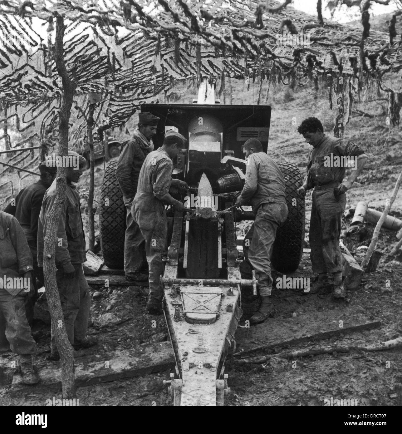 Französische Artillerie WWII Stockfoto