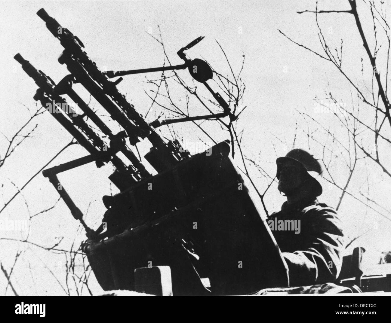 Deutsche Maschinengewehr Position im Frankreich des zweiten Weltkriegs Stockfoto