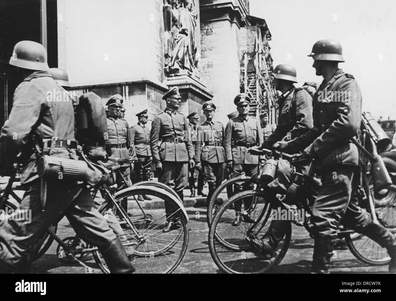 Deutsche Fahrrad Truppen WWII Stockfoto