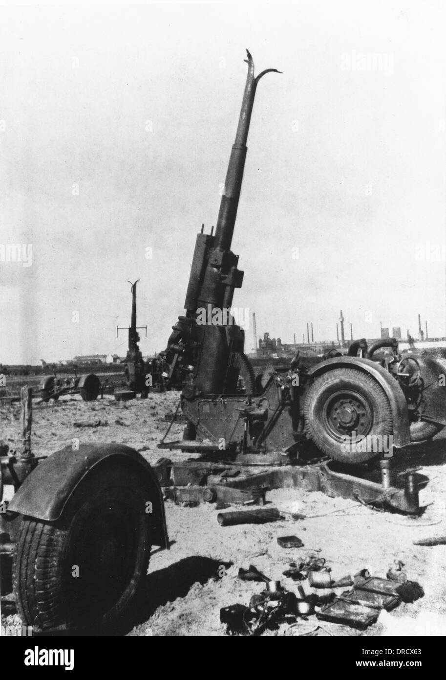 Ausrüstung bei Dünkirchen WWII links Stockfoto