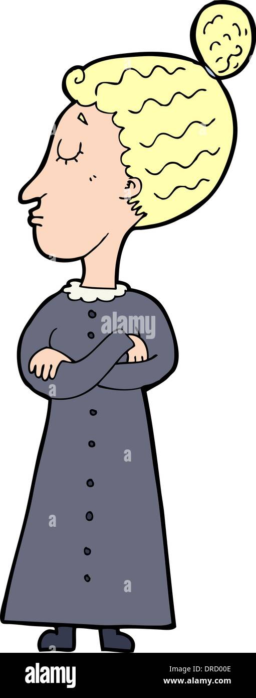 Cartoon strengen viktorianischen Lehrer Stock Vektor