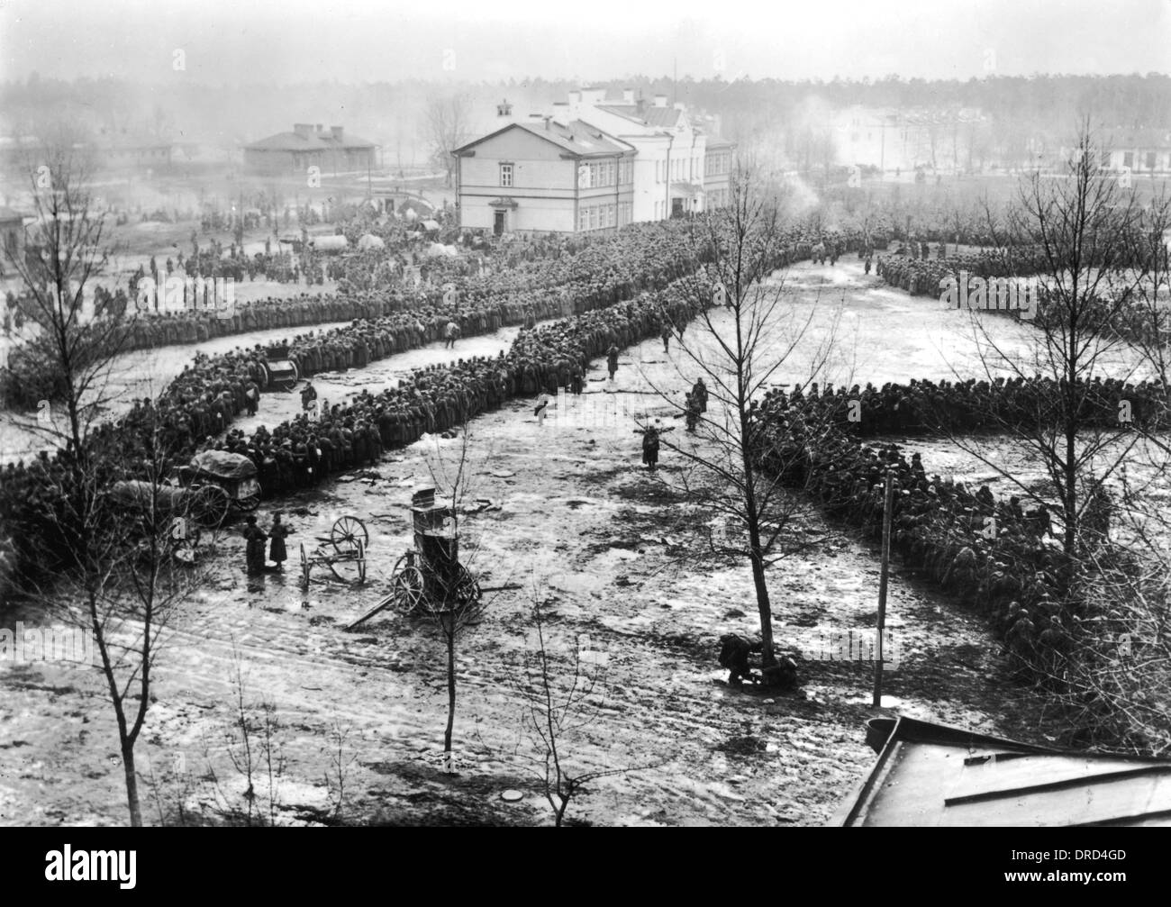 Russische Kriegsgefangene bei Tannenberg-Augustowo, WW1 Stockfoto