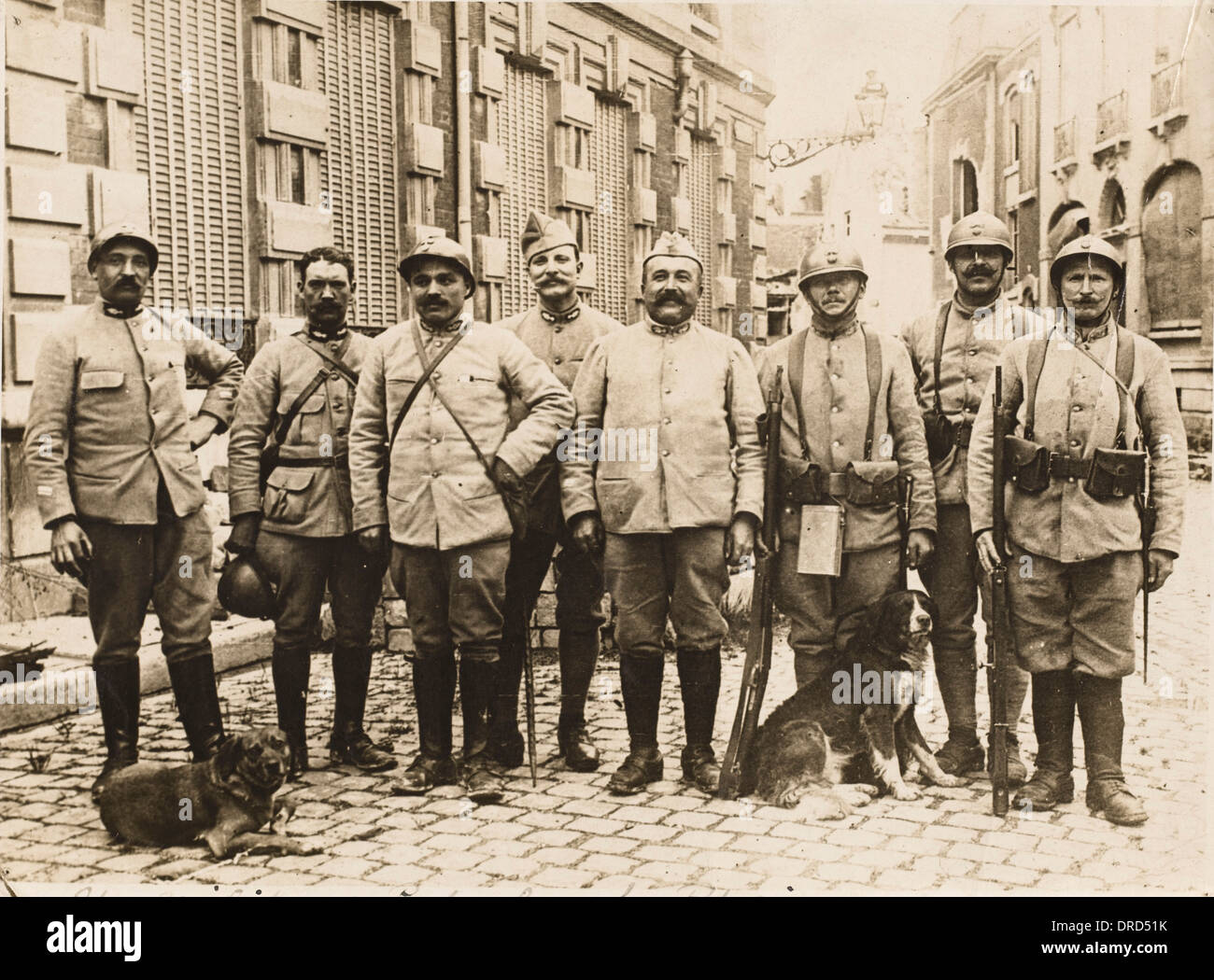 Französische Patrouille WWI Stockfoto