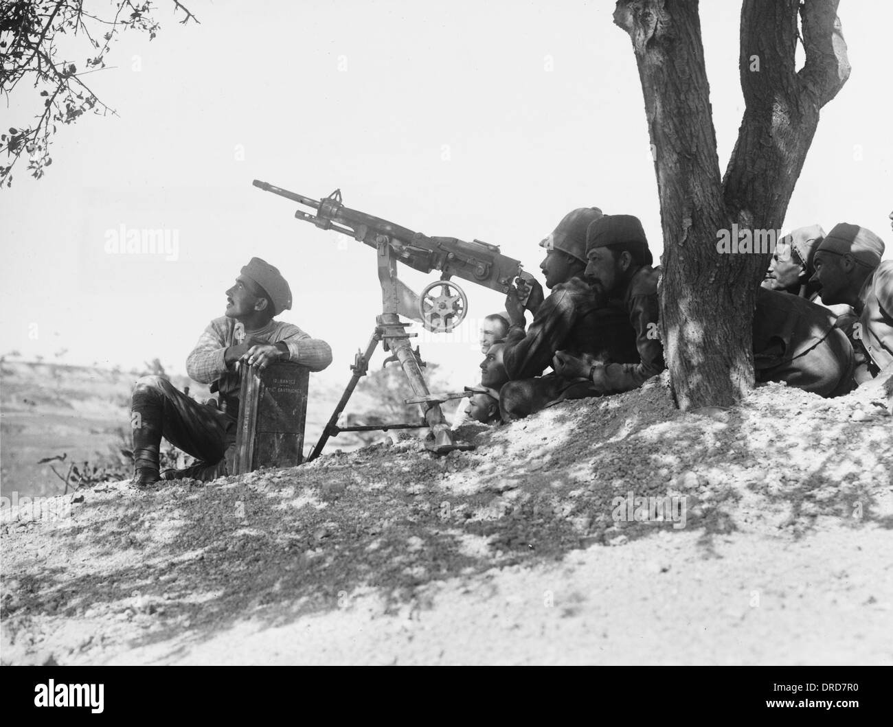 Französischen Maschinengewehr WWI Stockfoto