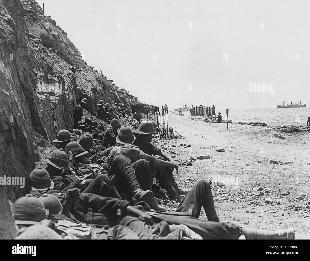 Ruhenden Soldaten auf Gallipoli WWI Stockfoto