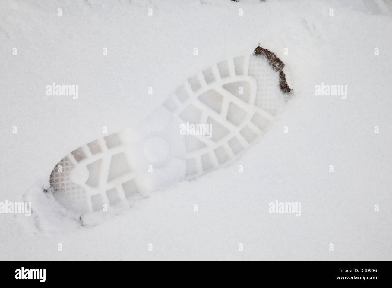 Ein Boot print im Schnee Stockfoto