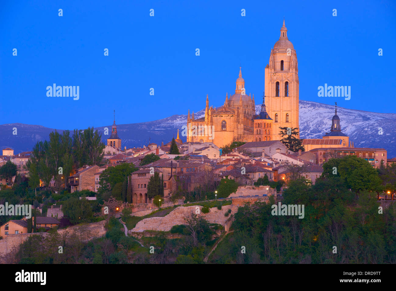 Kathedrale, Segovia, Dom bei Sonnenuntergang, Kastilien-León, Spanien Stockfoto