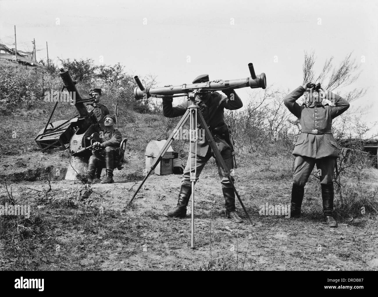 Deutsche Flagge Gun WWI Stockfoto