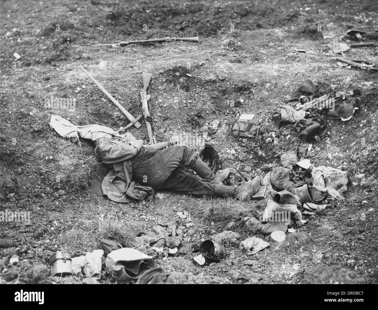 Toten deutschen Soldaten WWI Stockfoto
