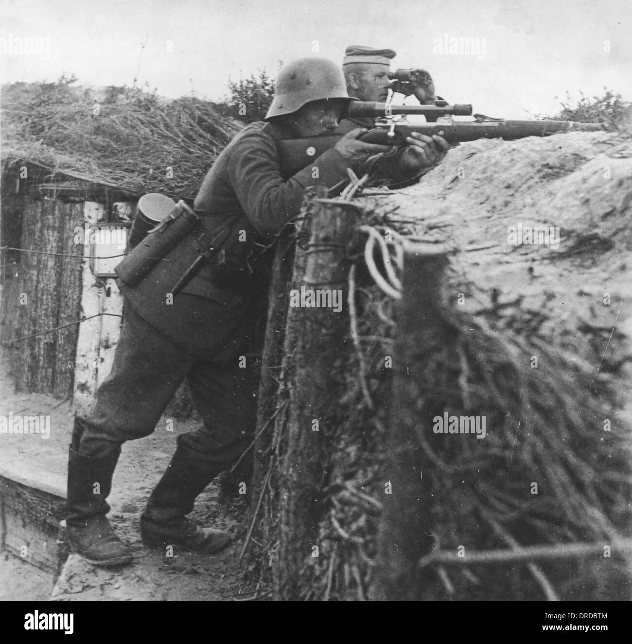 Deutschen Scharfschützen WWI Stockfoto