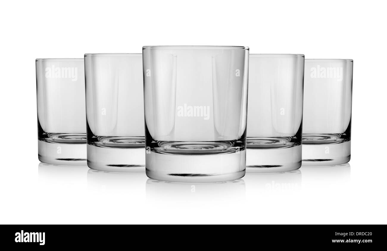 Glas für Schnaps isoliert auf weißem Hintergrund Stockfoto