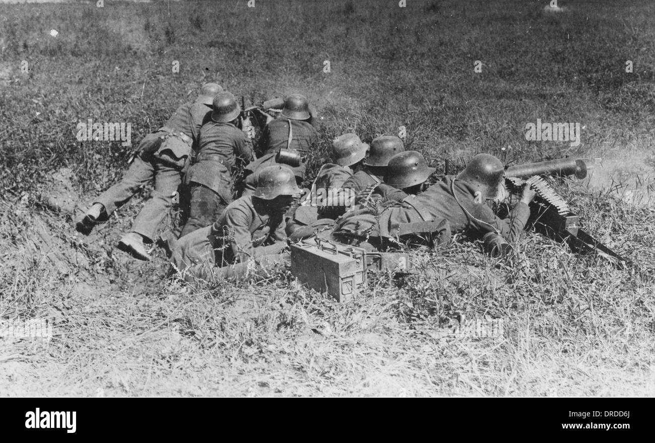 Deutsche Maschine "Gunners" WWI Stockfoto