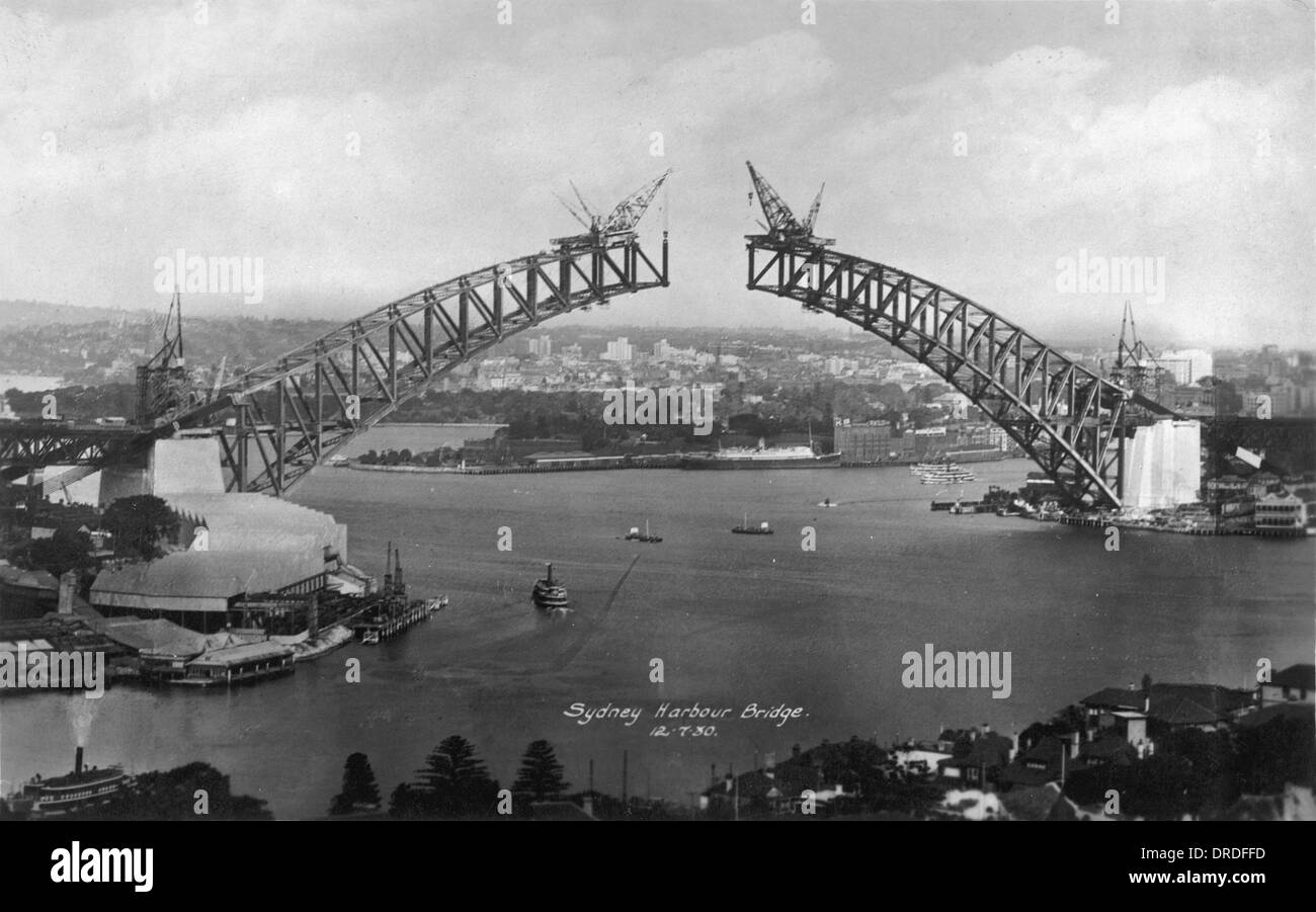 Bau Sydney Harbour Bridge Stockfoto
