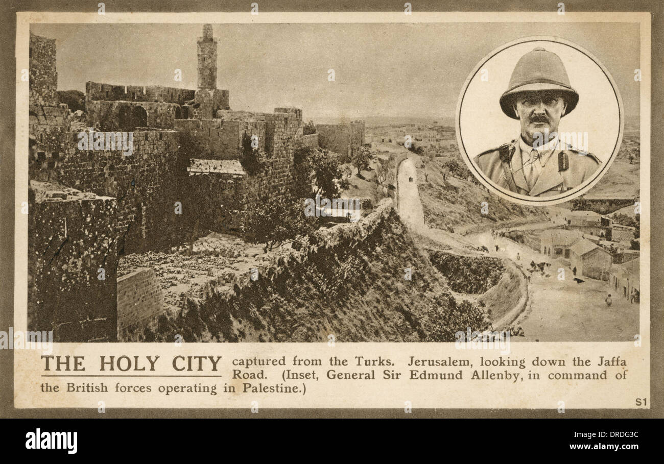 Jerusalem, die nach der Eroberung durch die Briten Stockfoto