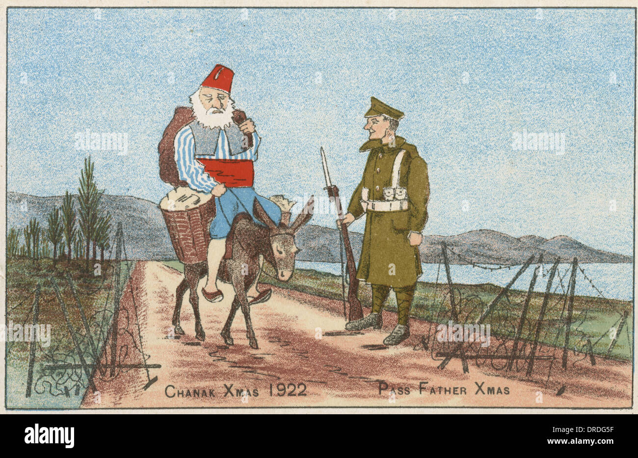 Chanak - witzige Weihnachtskarte 1922 Stockfoto