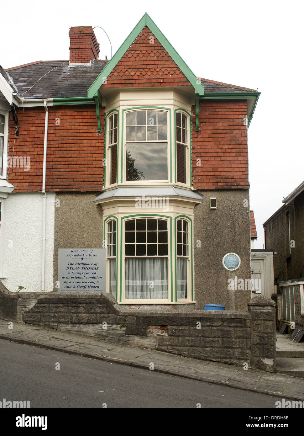 Dylan Thomas Geburtsort Haus Swansea Stockfoto