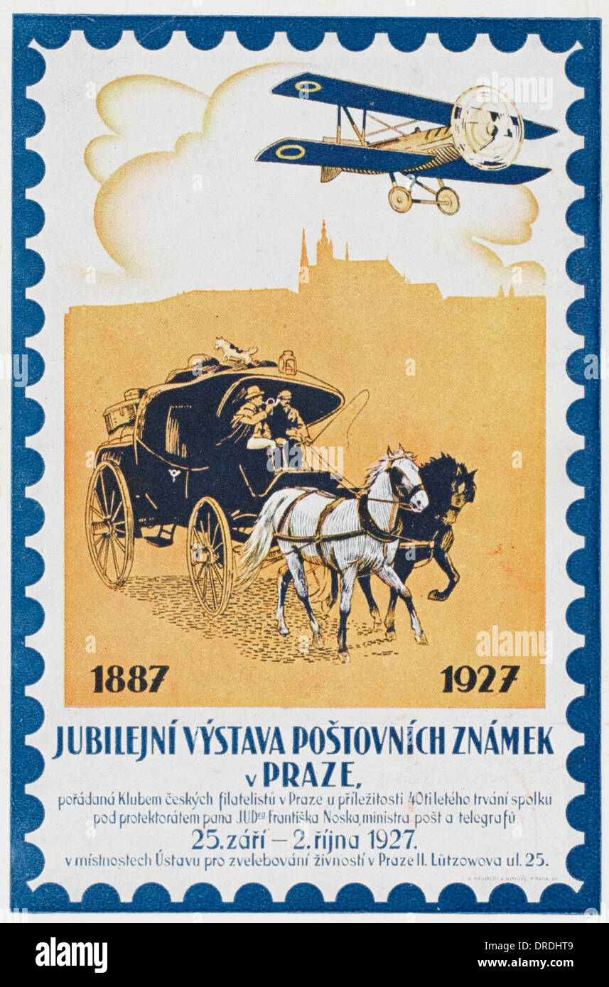 Postal Service Jubiläum Karte - Prag, Tschechoslowakei Stockfoto