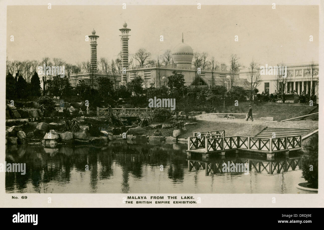 Der British Empire Exhibition - Malaya Pavillon Stockfoto