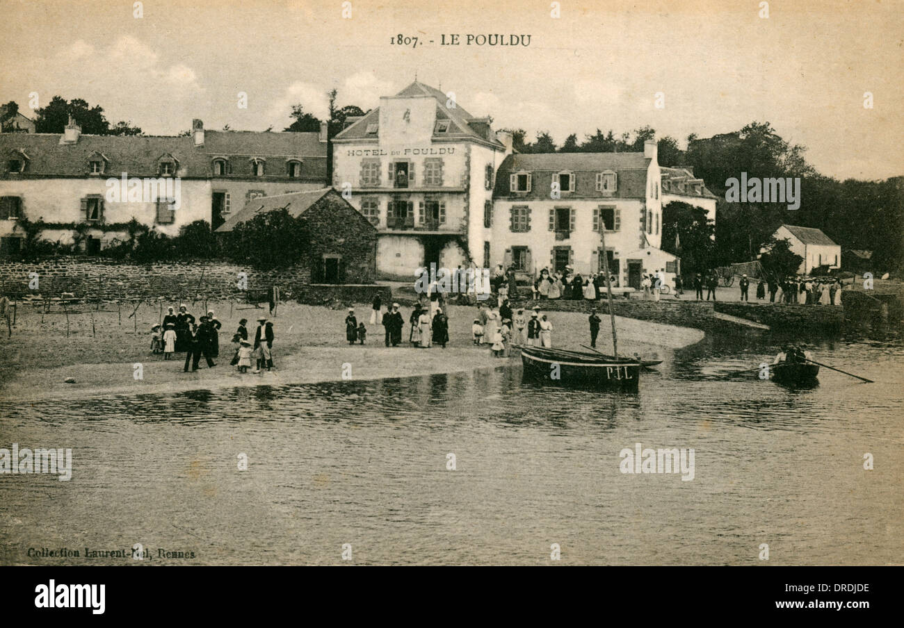 Rechnung für das Hotel Pouldu, Finistere, Frankreich Stockfoto