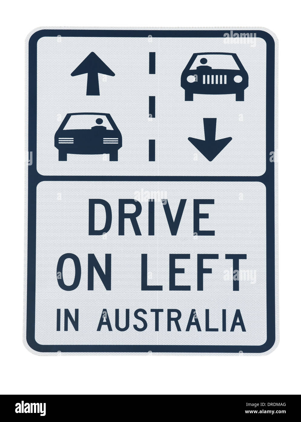 Schild Warnung vor der Seite der Straße zu fahren auf Auto in Australien Stockfoto
