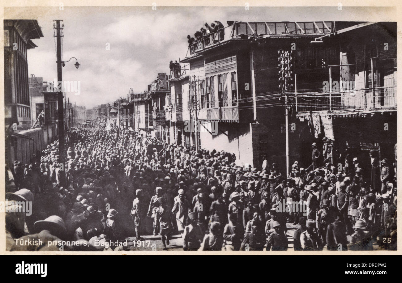 Osmanischen türkischen Gefangenen, Bagdad, Irak - WWI Stockfoto