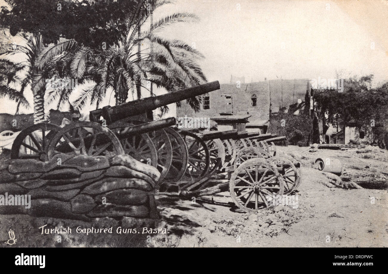 Erfassten osmanisch-türkischen Kanonen - Irak, WWI Stockfoto