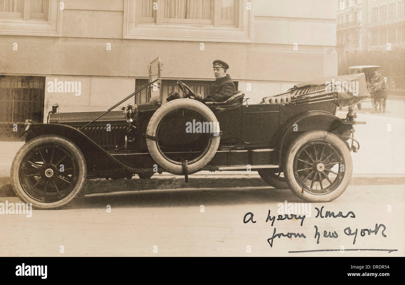 Mann fahren Oldtimer Stockfoto