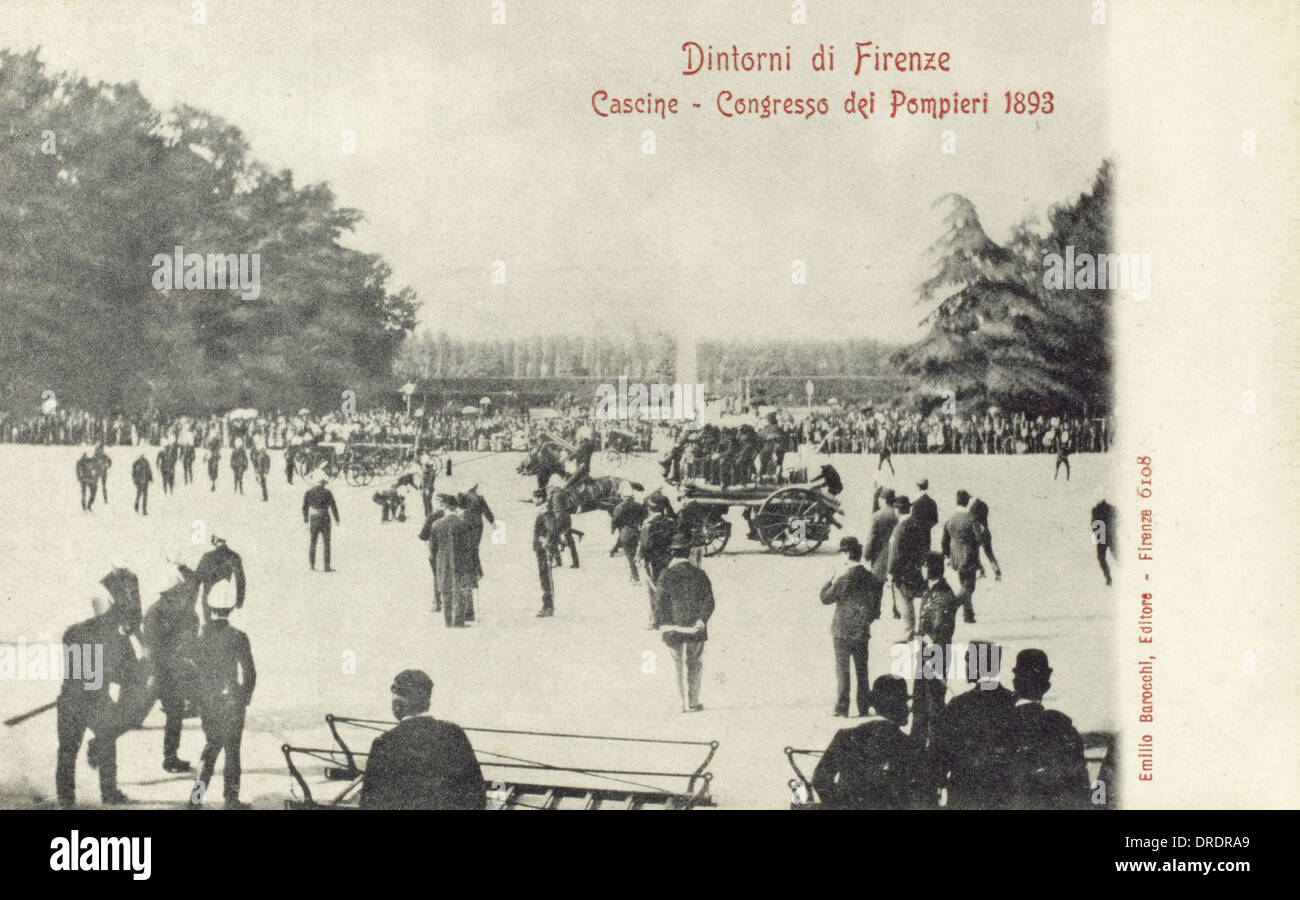 Feuerwehr-Kongress in Florenz Stockfoto