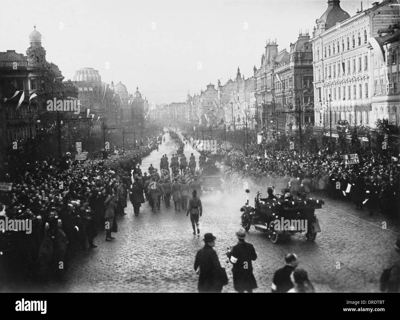 Masaryk kommt in Prag 1918 Stockfoto