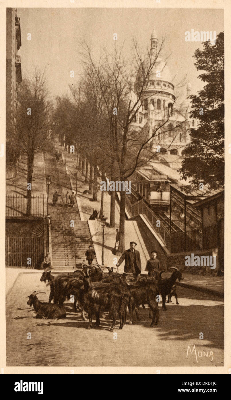 Montmartre - Sacre Coeur - Basis der Standseilbahn Stockfoto