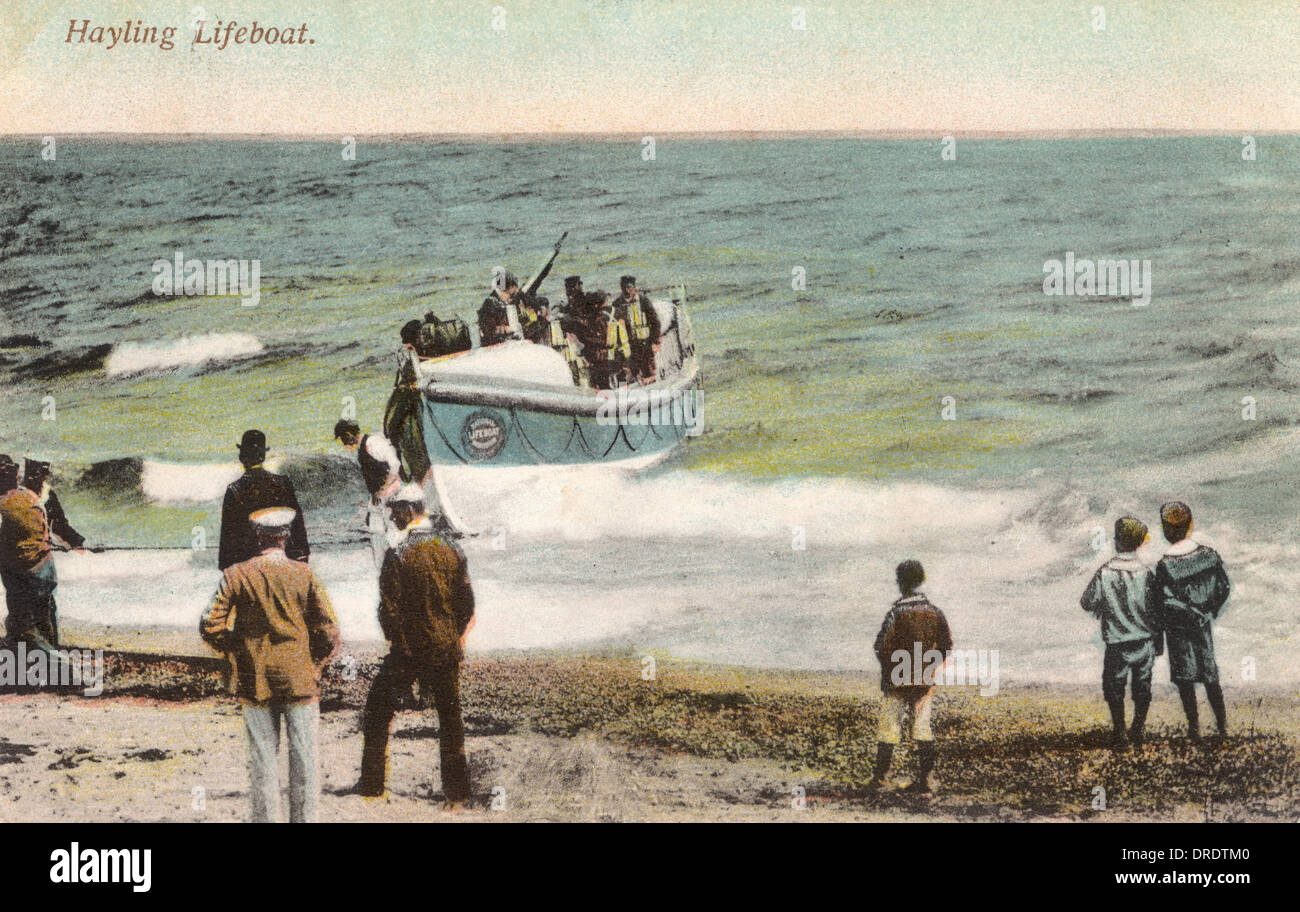 Hayling Island Rettungsboot Rückkehr aus einer Rettung Stockfoto