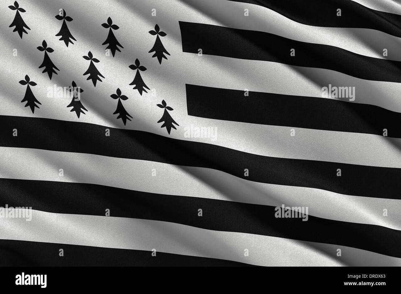 Flagge der Bretagne Stockfoto