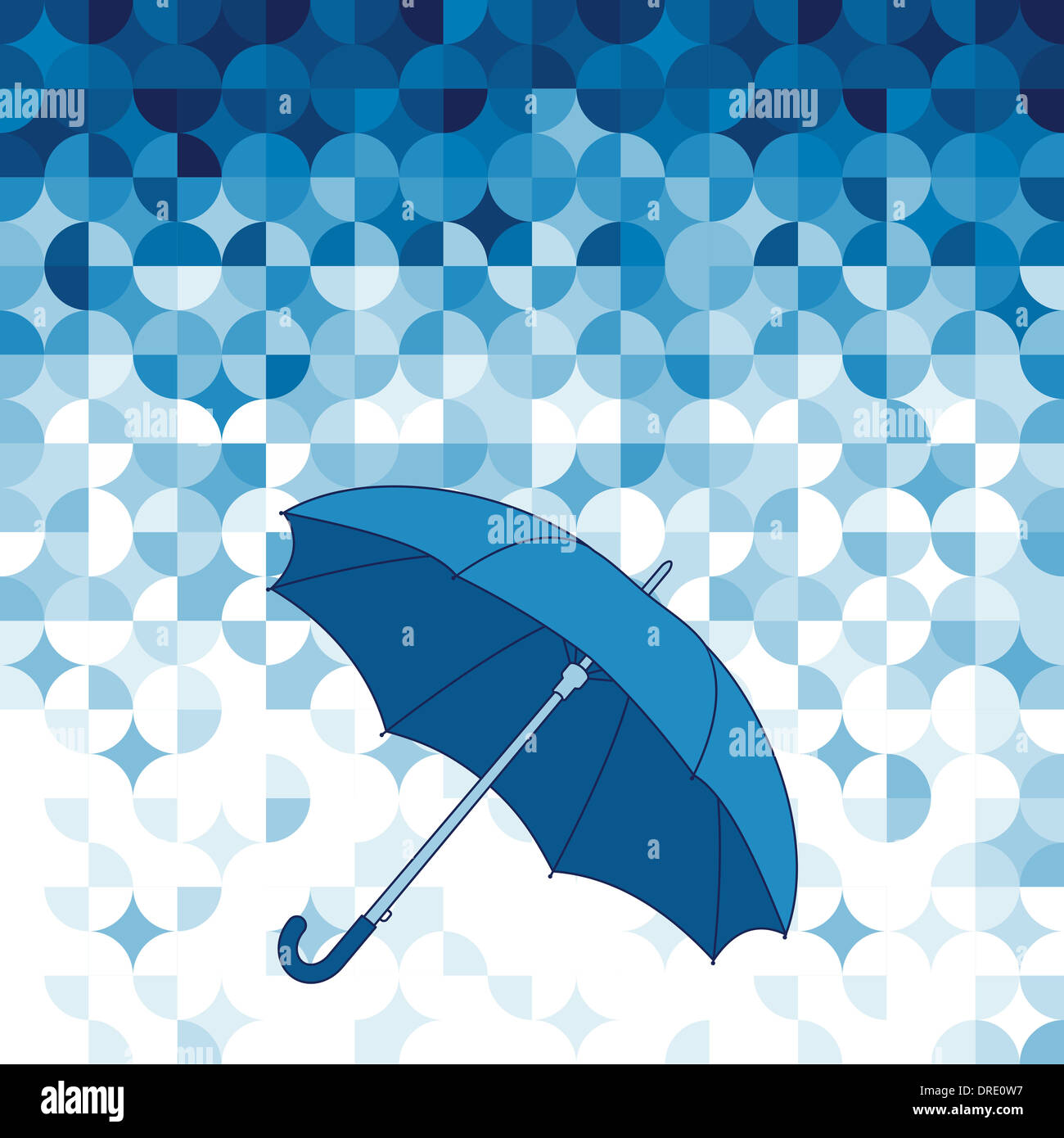 Regenschirm auf abstrakten geometrischen Hintergrund. Stockfoto