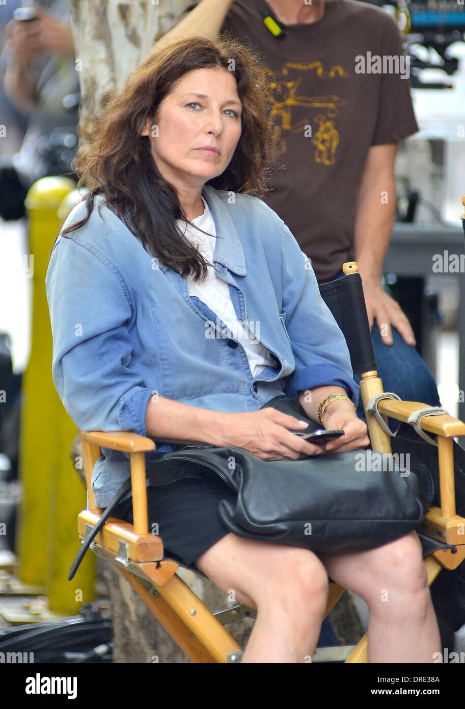 Catherine Keener auf dem Filmset "Can A Song Save Your Life" New York City, USA - 23.07.12 Stockfoto