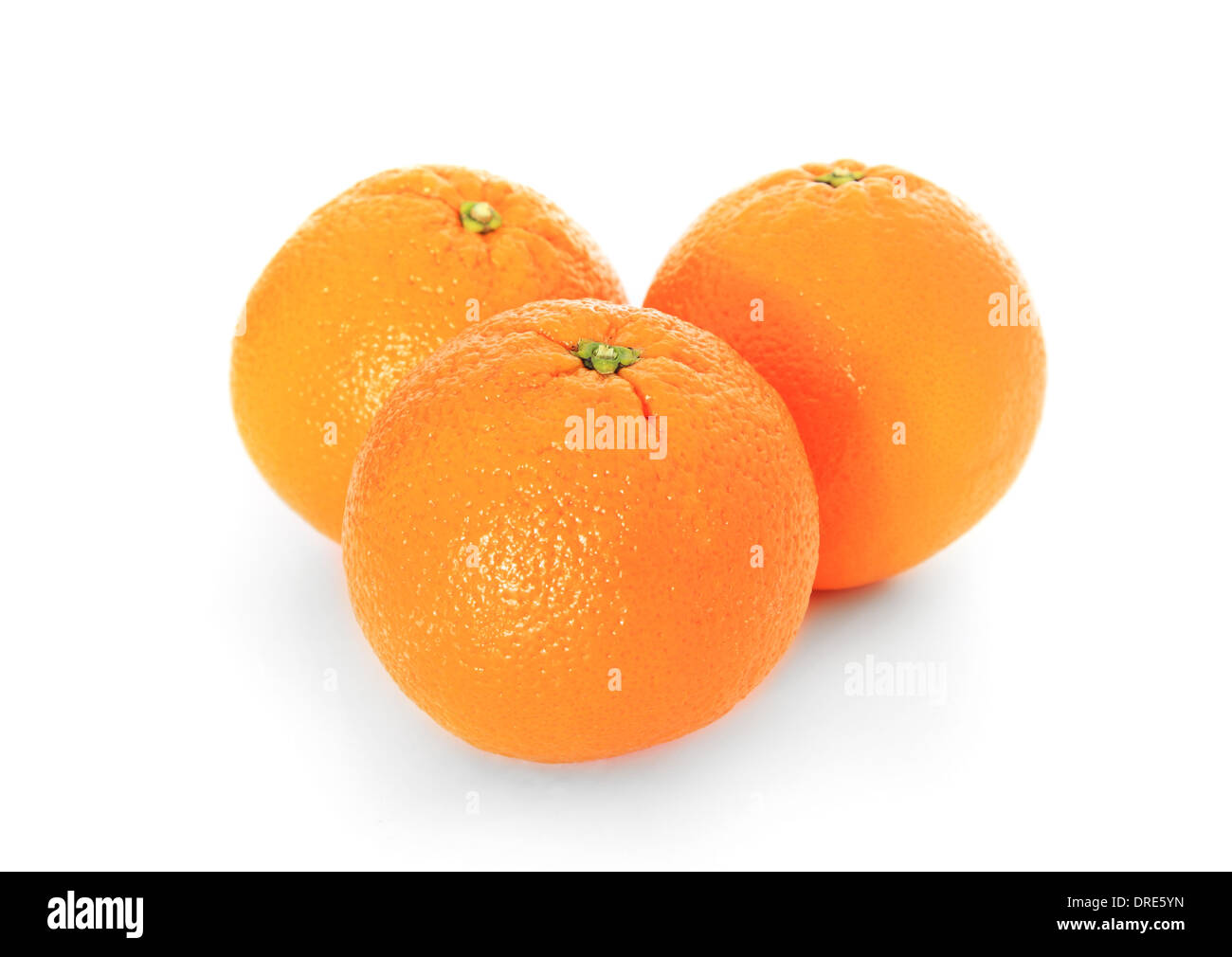 Feine Reife Orangen. Alle auf weißem Hintergrund. Stockfoto