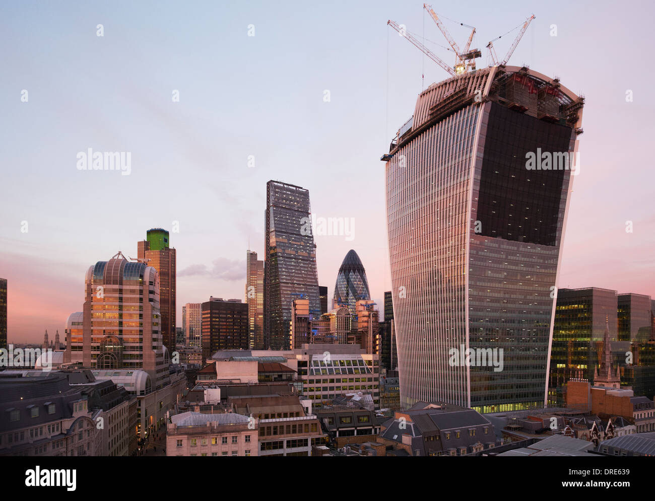 Walkie-Talkie-20 Fenchurch Street, London, Vereinigtes Königreich. Architekt: Rafael Viñoly, 2014. Skyline von Wahrzeichen: das Walkie-Talkie Stockfoto