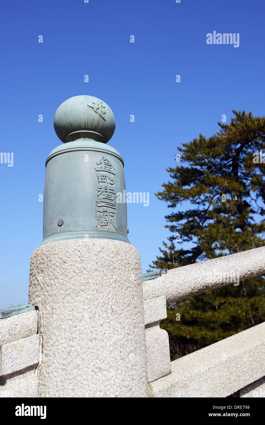 japanische dekorative Elemente der Brücke Stockfoto