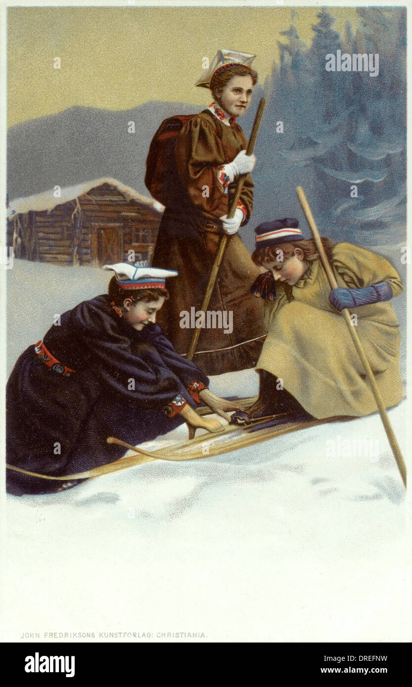 Norwegische Arten (2/5) - setzen auf Skiern Stockfoto
