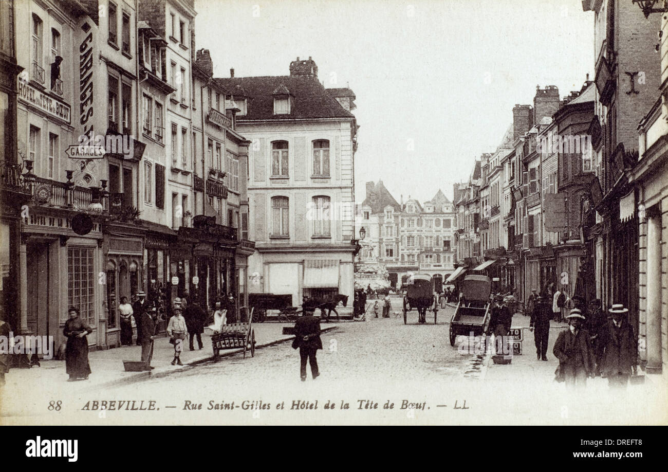 Abbeville, Frankreich - Rue Saint-Gilles Stockfoto