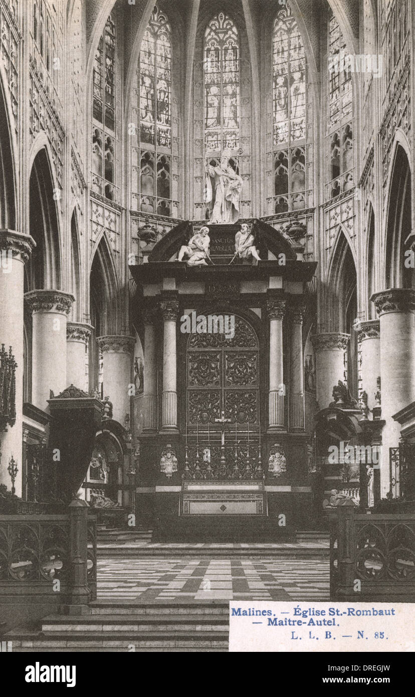 Mechelen: Kathedrale von St Rombaux - Hauptaltar Stockfoto