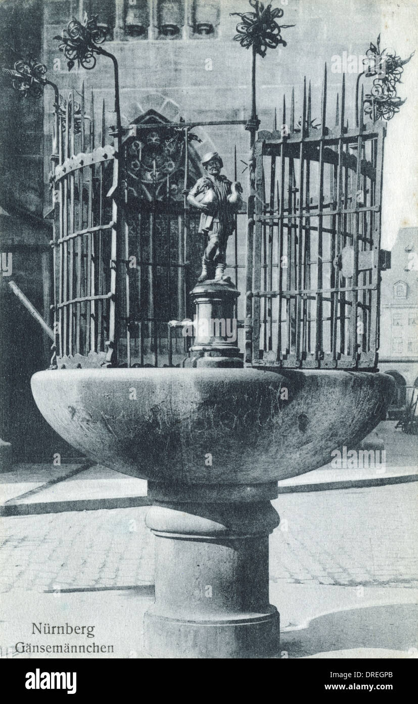 Nürnberg, Deutschland - Gansemannchen-Brunnen Stockfoto