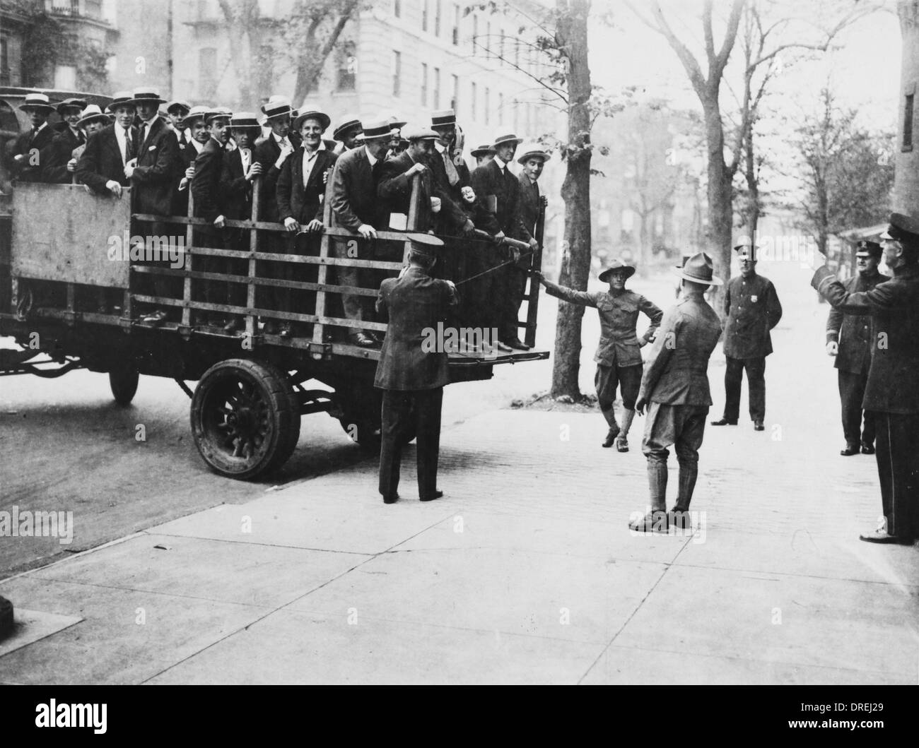 Slacker Überfälle, New York, 1918 Stockfoto