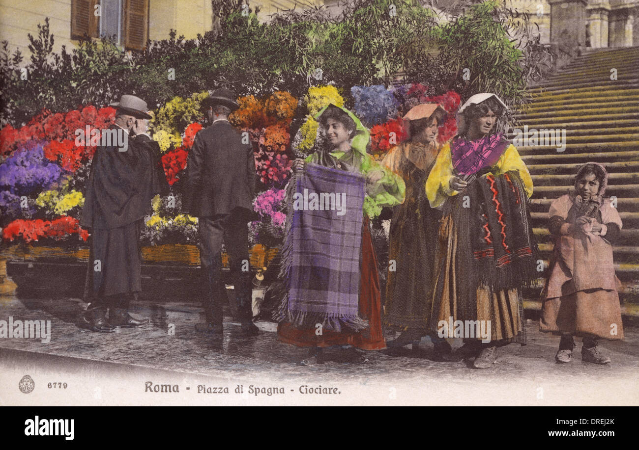 Blume Verkäufer - Rom - Piazza di Spagna Stockfoto