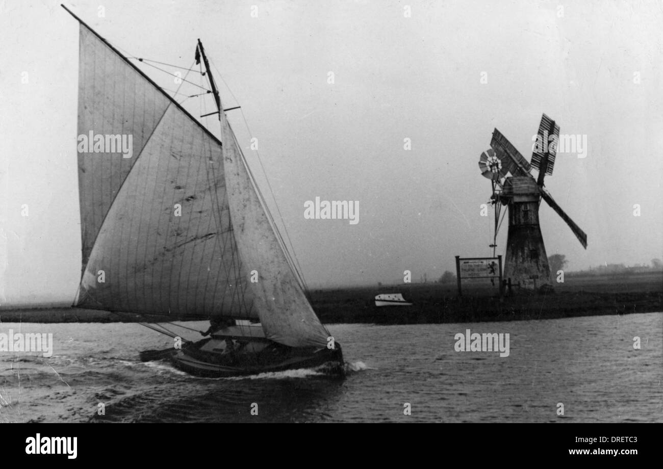 Norfolk Broads - Fluß Thurne Stockfoto