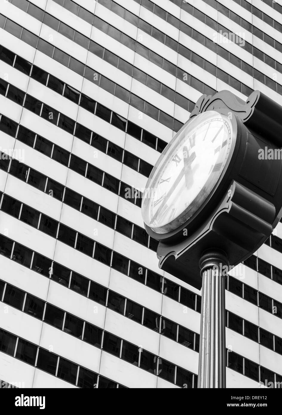 Uhr und abstrakten Detail von Clark Adams Building Chicago Stockfoto
